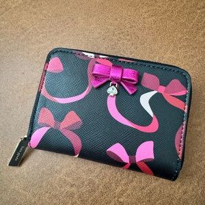 Kate Spade NWT Wrapping party small zip wallet black/multi color RARE